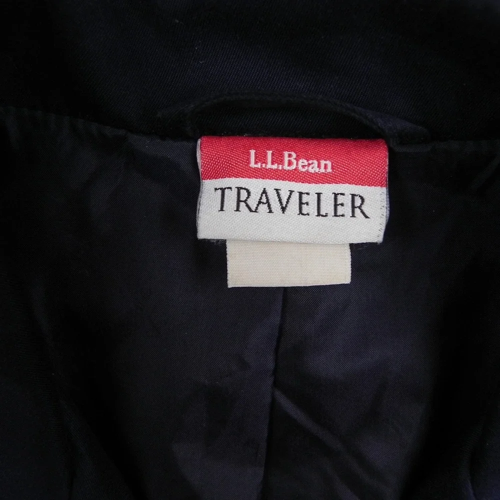 L.L. Bean Traveler Blazer Mens 44R 3-Button Suit Jacket Sport Coat Navy Blue